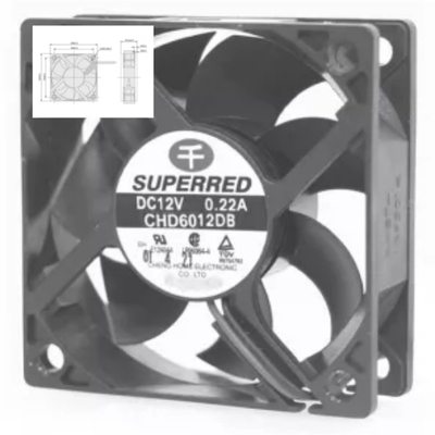 Wentylator chłodzący 60x60x20 2100-3600RPM AWG26 Przewód zasilający UL 1007