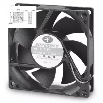 Czarna rama wentylatora chłodzącego 12 V DC Plastikowy PBT 94V0 Czarna chłodnica procesora